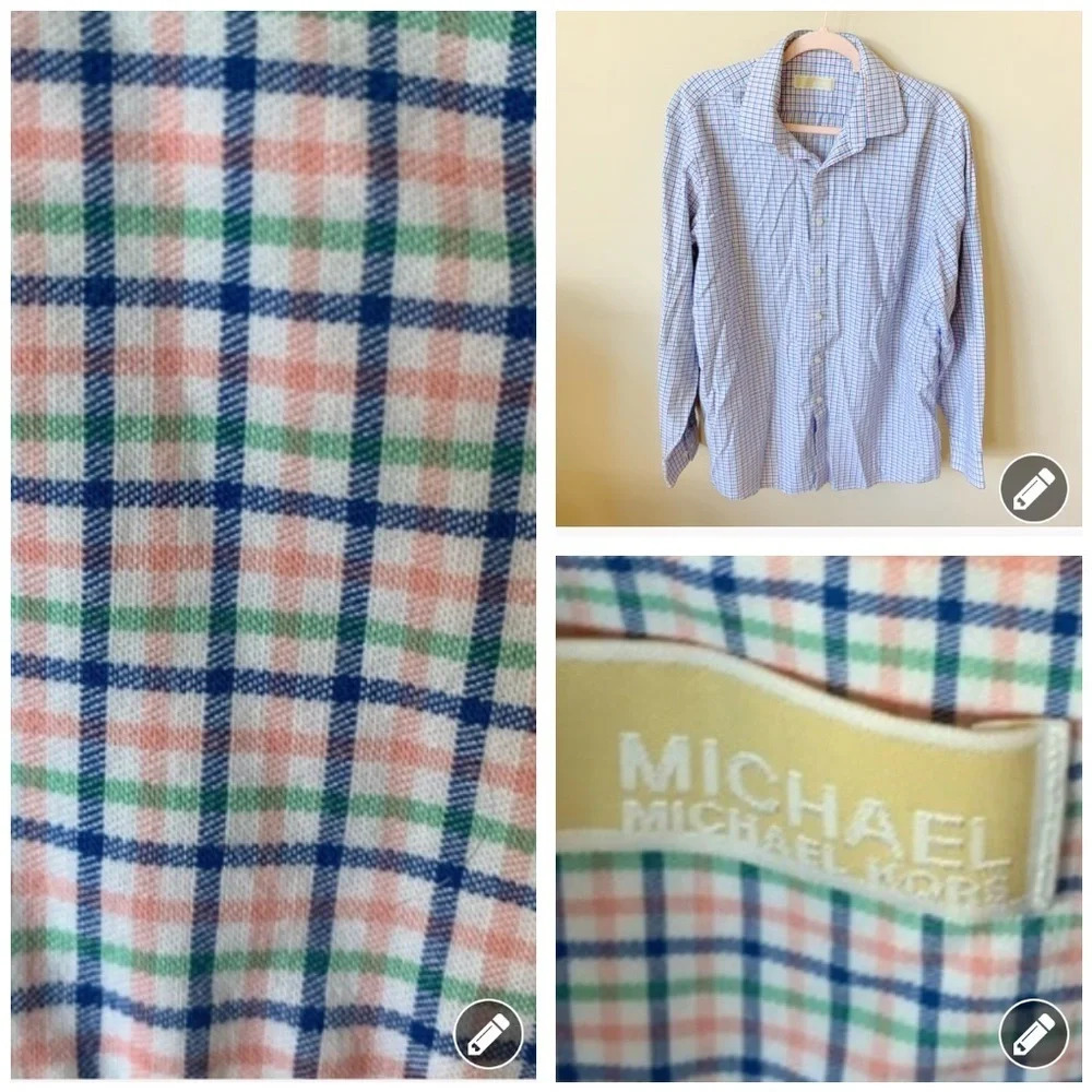 Michael Kors plaid button down shirt 6493